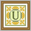 cross stitch pattern Classic Monogram - U