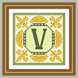 cross stitch pattern Classic Monogram - V