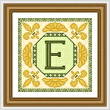 cross stitch pattern Classic Monogram - E
