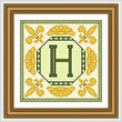 cross stitch pattern Classic Monogram - H