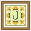 cross stitch pattern Classic Monogram - J