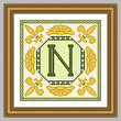 cross stitch pattern Classic Monogram - N