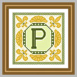 cross stitch pattern Classic Monogram - P