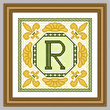 cross stitch pattern Classic Monogram - R