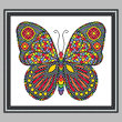 cross stitch pattern Mosaic Butterfly  (dark 'grout')