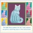 cross stitch pattern Mosaic Cat   (light 'grout')