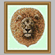 cross stitch pattern Mosaic Lion   (Dark 'Grout')
