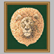 cross stitch pattern Mosaic Lion   (Light 'Grout')