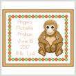 cross stitch pattern Baby Monkey Birth Record