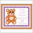 cross stitch pattern Baby Teddy Birth Record