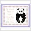 cross stitch pattern Baby Simple Panda Birth Record