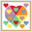 cross stitch pattern Color Wheel Heart