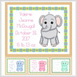 cross stitch pattern Baby Elephant Birth Record