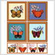 cross stitch pattern Set of 4 Butterfly Images