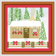 cross stitch pattern Decorated House - Log Cabin - Snow