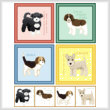 cross stitch pattern Set of 4 Puppy Images - Medium Breed