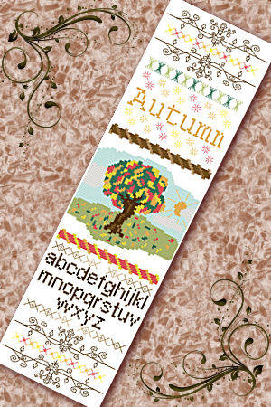 cross stitch pattern Autumn Sampler