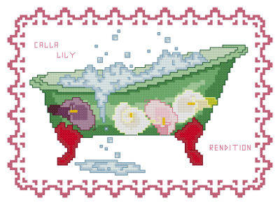 cross stitch pattern BathTub Collection Calla Lilly Rendition