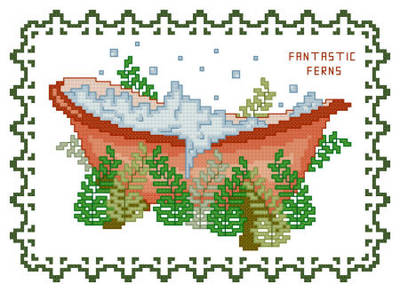 cross stitch pattern BathTub Collection Fantastic Ferns