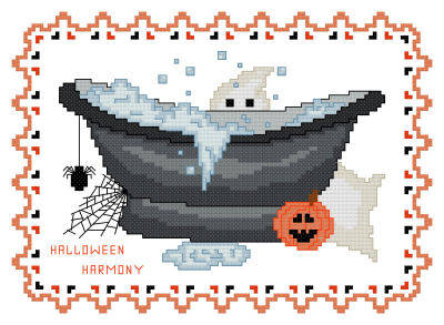 cross stitch pattern BathTub Collection Halloween Harmony