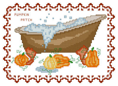 cross stitch pattern BathTub Collection Pumpkin Patch