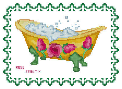 cross stitch pattern BathTub Collection Rose Beauty