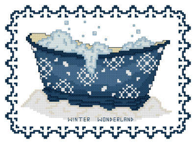 cross stitch pattern BathTub Collection Winter Wonderland