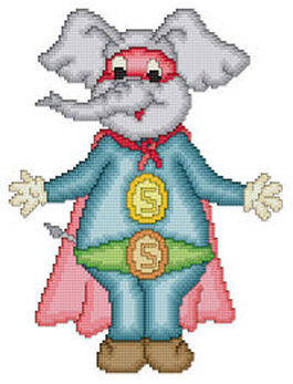 cross stitch pattern Eli The Superhero