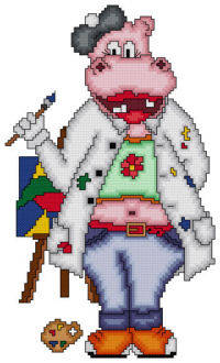 cross stitch pattern Harriet The Painting Artist