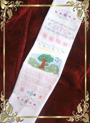 cross stitch pattern Spring Sampler