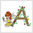 cross stitch pattern Pixies Initials - A