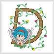 cross stitch pattern Pixies Initials - D