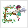 cross stitch pattern Pixies Initials - E