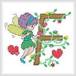 cross stitch pattern Pixies Initials - F