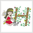 cross stitch pattern Pixies Initials - H