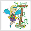 cross stitch pattern Pixies Initials - I