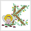 cross stitch pattern Pixies Initials - K