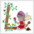 cross stitch pattern Pixies Initials - L