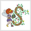 cross stitch pattern Pixies Initials - S