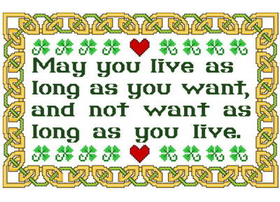 cross stitch pattern Irish Blessing for Living