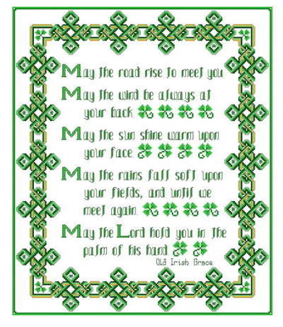 Irish Grace Cross Stitch Pattern samplers