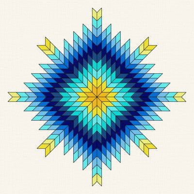 cross stitch pattern Northern Star Quilt