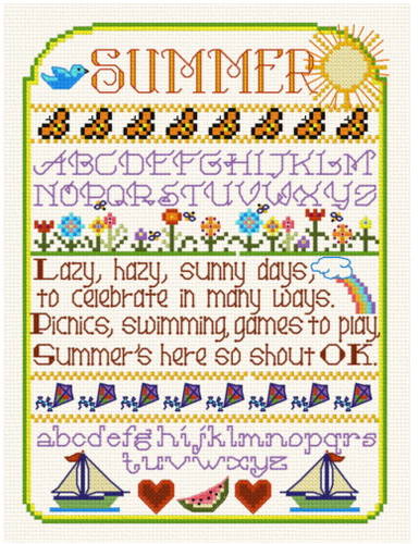 cross stitch pattern Summer Sampler