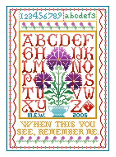 cross stitch pattern Thistle Sampler
