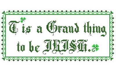 cross stitch pattern Grand to be Irish
