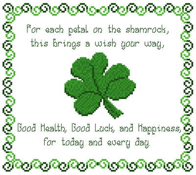 cross stitch pattern Shamrock Wishes