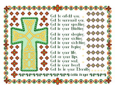 cross stitch pattern Celtic Prayer Cross