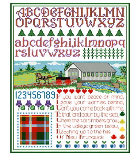 cross stitch pattern New Brunswick Sampler