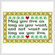 cross stitch pattern Irish Blessing for Living