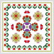 cross stitch pattern Square Tulip Design